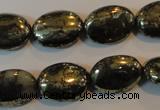 CPY312 15.5 inches 13*18mm oval pyrite gemstone beads wholesale