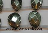 CPY376 Top drilled 15*20mm briolette pyrite gemstone beads