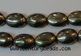 CPY44 16 inches 10*14mm oval pyrite gemstone beads wholesale