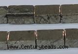 CPY594 15.5 inches 10*20mm cuboid pyrite gemstone beads