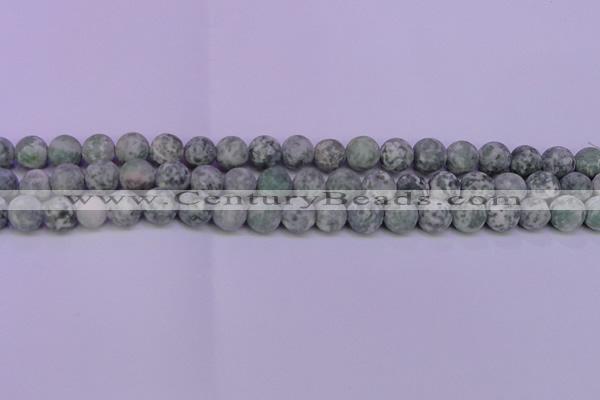 CQJ255 15.5 inches 14mm round matte Qinghai jade beads