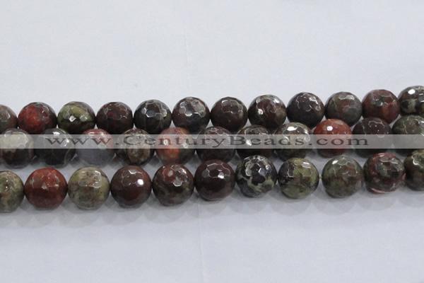 CRA107 15.5 inches 20mm faceted round rainforest agate beads