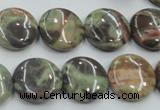 CRA11 15.5 inches 16mm flat round natural rainforest agate beads