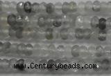 CRB105 15.5 inches 2.5*4mm faceted rondelle cloudy quartz beads