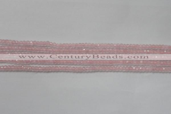 CRB119 15.5 inches 3*5mm faceted rondelle rose quartz beads