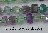 CRB1287 15.5 inches 5*8mm faceted rondelle fluorite beads