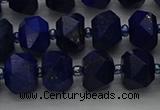 CRB1451 15.5 inches 8*10mm faceted rondelle lapis lazuli beads