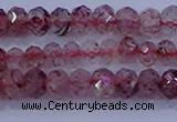 CRB1864 15.5 inches 2.5*4mm faceted rondelle strawberry quartz beads