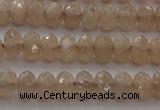 CRB210 15.5 inches 3*4mm faceted rondelle moonstone beads