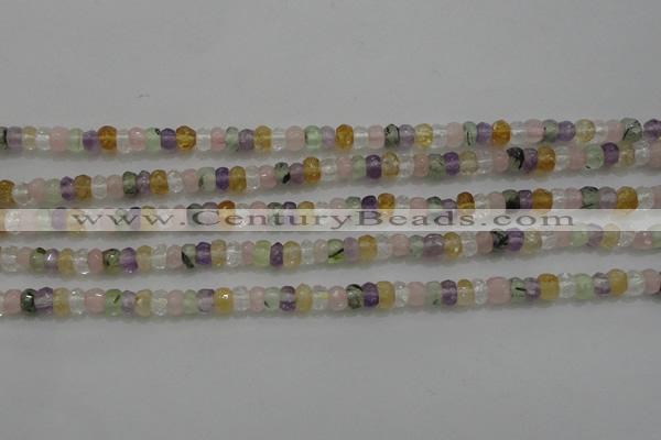 CRB222 15.5 inches 2.5*4mm faceted rondelle mixed quartz beads