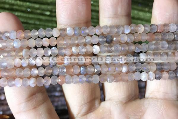 CRB2621 15.5 inches 3*4mm faceted rondelle moonstone beads