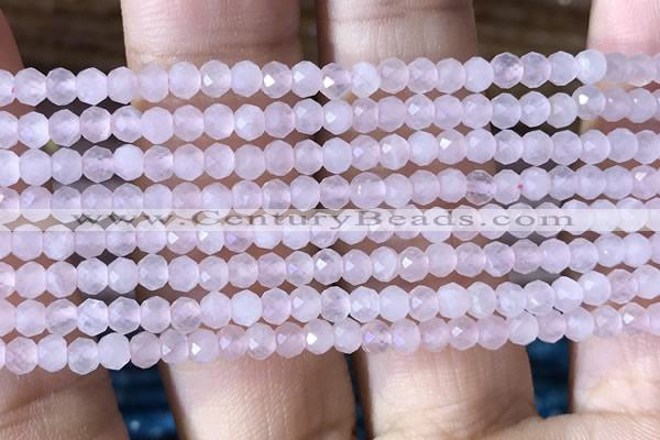 CRB2622 15.5 inches 2*3mm faceted rondelle rose quartz beads