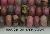 CRB2886 15.5 inches 5*8mm rondelle rhodonite beads wholesale