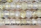 CRB3148 2.5*4mm faceted rondelle tiny golden rutilated quartz beads