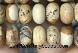 CRB4073 15.5 inches 5*8mm rondelle picture jasper beads wholesale