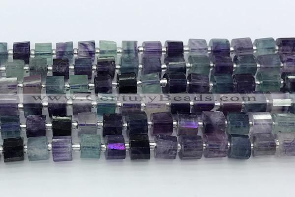 CRB5605 15.5 inches 7mm - 8mm faceted tyre fluorite beads