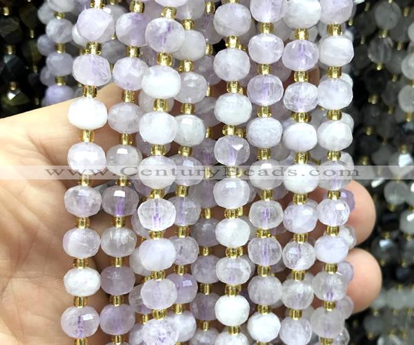 CRB6002 15 inches 6*8mm faceted rondelle lavender amethyst beads