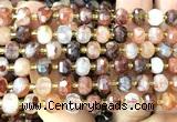 CRB6005 15 inches 6*8mm faceted rondelle red quartz beads