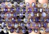 CRB6006 15 inches 6*8mm faceted rondelle purple phantom quartz beads