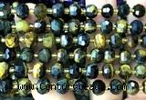 CRB6010 15 inches 6*8mm faceted rondelle yellow & blue tiger eye beads