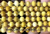 CRB6015 15 inches 6*8mm faceted rondelle yellow mookaite beads