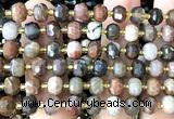 CRB6025 15 inches 6*8mm faceted rondelle wooden jasper beads