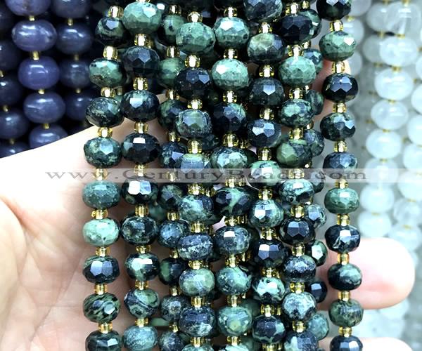 CRB6026 15 inches 6*8mm faceted rondelle kambaba jasper beads
