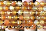 CRB6030 15 inches 6*8mm faceted rondelle carnelian beads