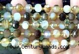 CRB6037 15 inches 6*8mm faceted rondelle coffee banded agate beads