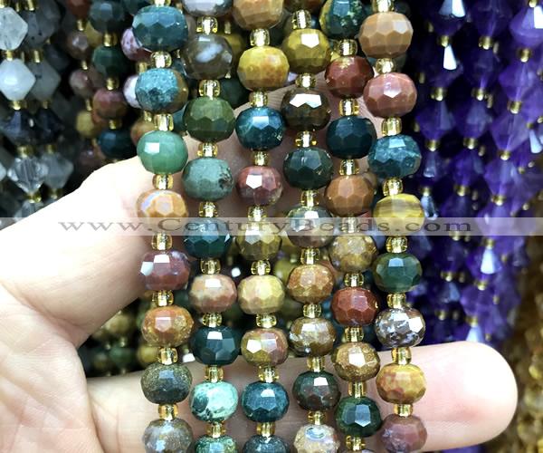 CRB6043 15 inches 6*8mm faceted rondelle ocean agate beads