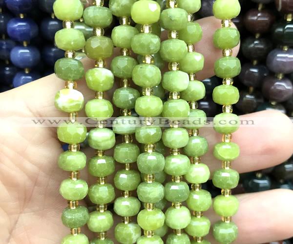 CRB6048 15 inches 6*8mm faceted rondelle China jade beads