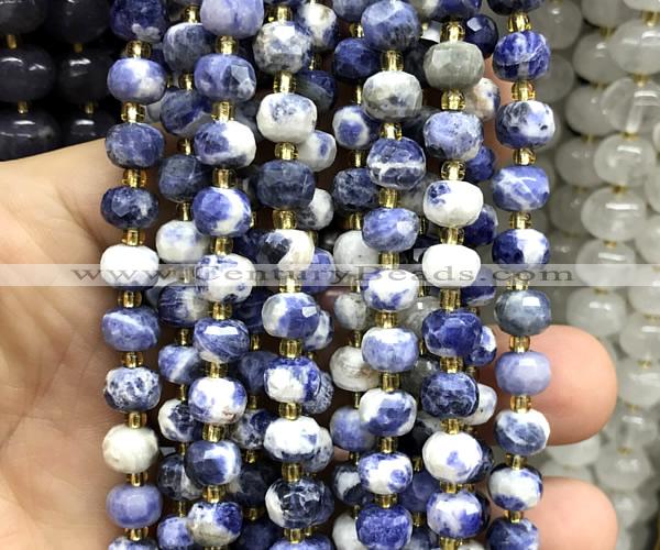 CRB6060 15 inches 6*8mm faceted rondelle sodalite beads wholesale