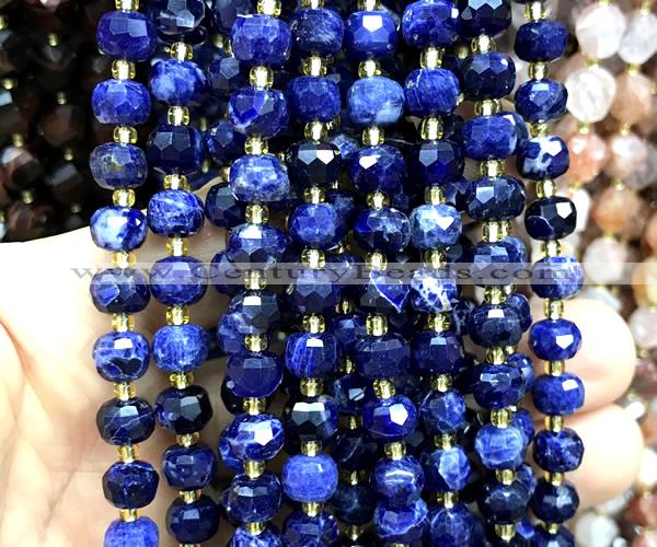 CRB6063 15 inches 6*8mm faceted rondelle sodalite gemstone beads
