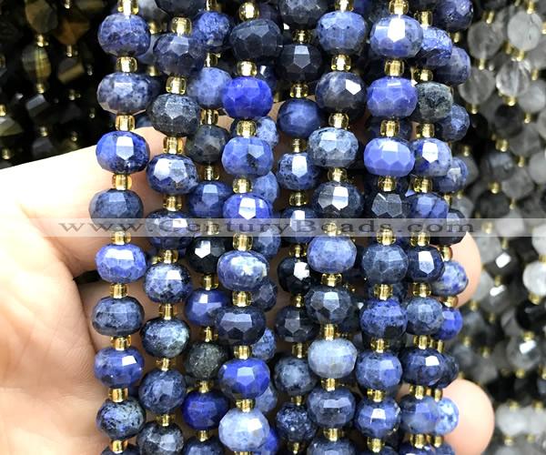 CRB6065 15 inches 6*8mm faceted rondelle dumortierite beads