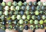 CRB6074 15 inches 6*8mm faceted rondelle yellow turquoise beads