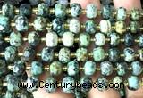 CRB6076 15 inches 6*8mm faceted rondelle African turquoise beads