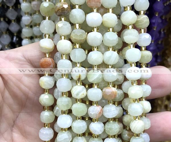 CRB6082 15 inches 6*8mm faceted rondelle Afghanistan jade beads