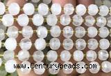 CRB6086 15 inches 6*8mm faceted rondelle Angola white quartz beads