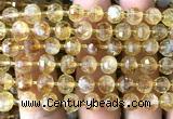 CRB6087 15 inches 6*8mm faceted rondelle citrine gemstone beads