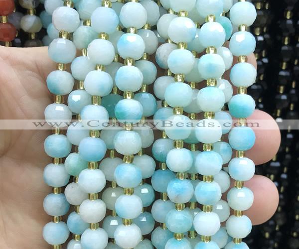 CRB6090 15 inches 6*8mm faceted rondelle dyed jade beads