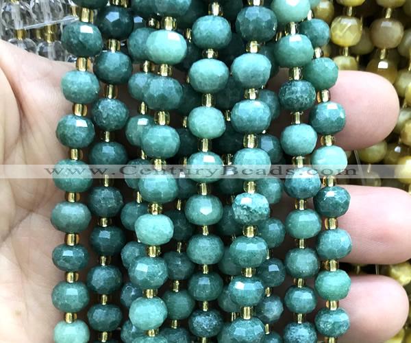 CRB6092 15 inches 6*8mm faceted rondelle dyed jade beads