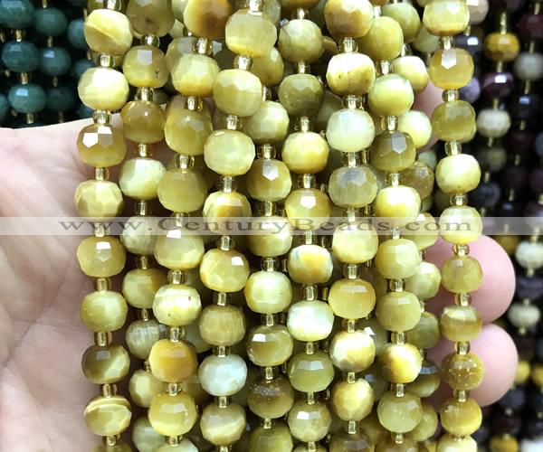 CRB6095 15 inches 6*8mm faceted rondelle golden tiger eye beads