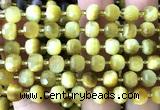 CRB6095 15 inches 6*8mm faceted rondelle golden tiger eye beads