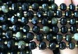 CRB6096 15 inches 6*8mm faceted rondelle golden obsidian beads