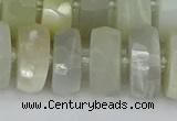 CRB814 15.5 inches 8*18mm faceted rondelle grey moonstone beads