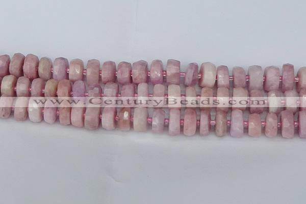 CRB828 15.5 inches 8*14mm faceted rondelle kunzite beads