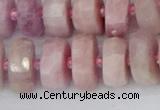 CRB829 15.5 inches 8*16mm faceted rondelle kunzite beads