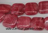 CRC28 15.5 inches 14*14mm square dyed rhodochrosite gemstone beads