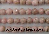 CRC451 15.5 inches 6mm faceted round Argentina rhodochrosite beads