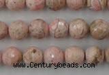 CRC455 15.5 inches 14mm faceted round Argentina rhodochrosite beads